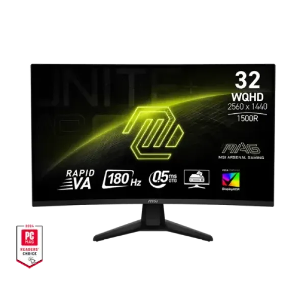 MSI MAG 32CQ6F 31.5 Inch 180Hz VA WQHD Curved Gaming Monitor