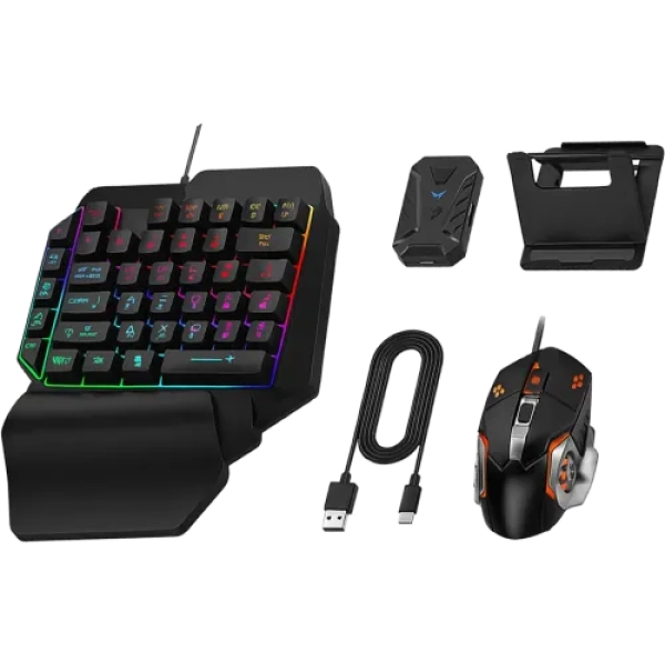M1 Pro Plus 5 in 1 35 Keys Keyboard Mouse Combo For Mobile Gaming